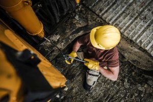 Greasing Points Inside Heavy Equipment Crawler